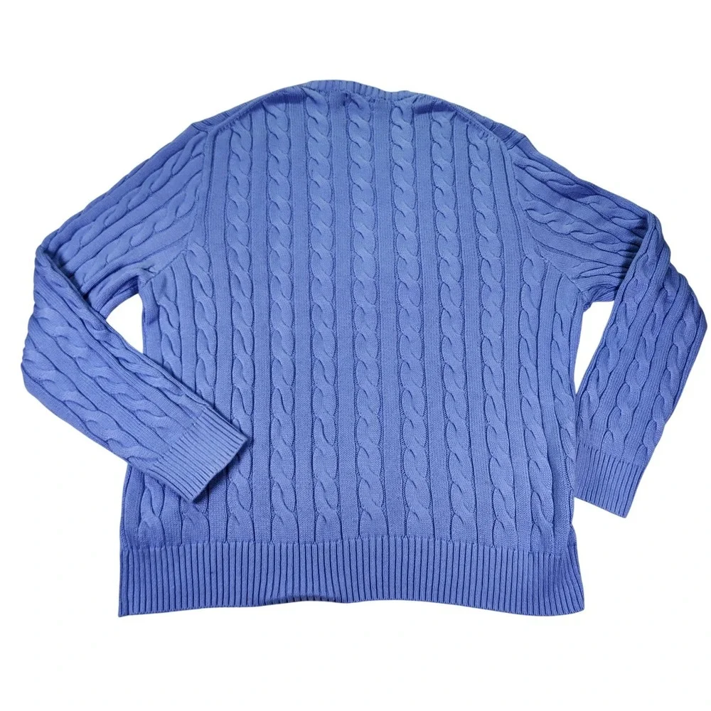 Polo Ralph Lauren Cable Knit Sweater Blue Men's XXL Embroidered‎ Logo NWT